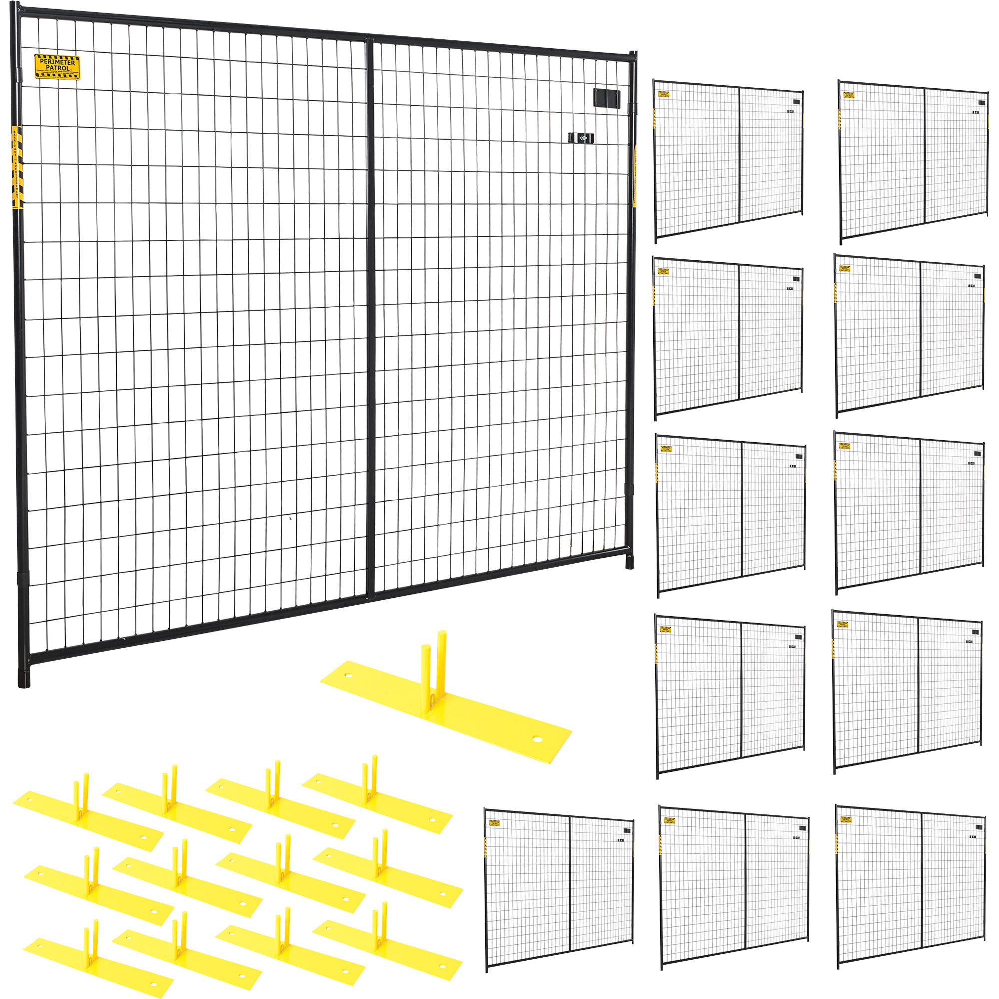Jewett-Cameron 12-Panel Perimeter Patrol Kit, Temporary Fence Panels, Each 7 1/2ft. x 6ft., Model# RF 10005 - 12